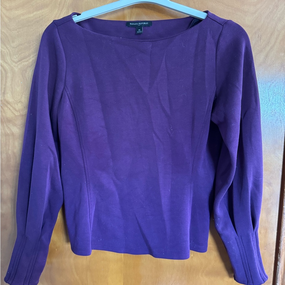 Banana Republic Rich Purple Scuba Top